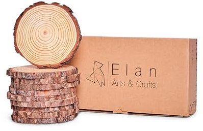 Elan Holzscheiben 17cm - 19cm Durchmesser 10 Stück, Baumstamm Scheiben, Baumscheiben Klein, Runde Holzscheiben Deko, Holzscheibe Rund, Runde Holzplatte, Holz Weihnachten 6