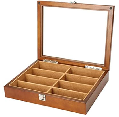Uhrenkoffer Uhrenrolle Uhrenbox Uhrenschatulle Quarz-Uhrengläser 8-Gitter-Schmuck-Aufbewahrungsbox Aus Holz Mit Transparenter Oberer Abdeckung Uhrenetui Uhren Aufbewahrungsbox ( Color : B , Size : 33.