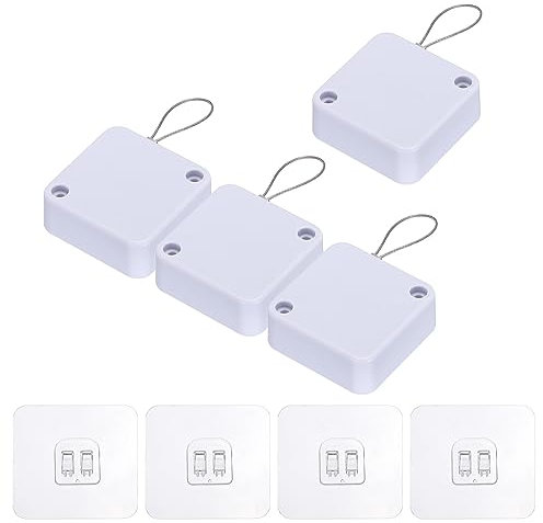 QUARKZMAN Pugno Libero Automatico Sensore Porta Chiudi Automatico Porta Chiudi ABS Chiudi con Acciaio Filo per Famiglia Porte, Armadio,Finestra 400G Bianco 4 Set