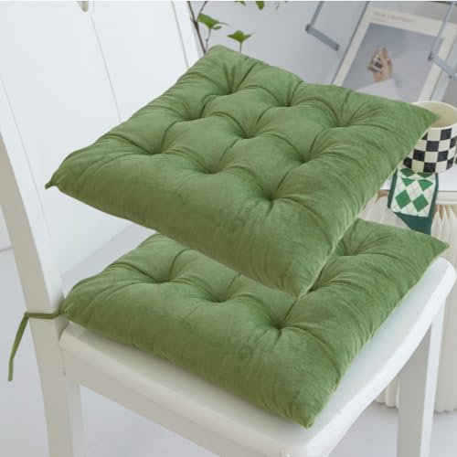 Surwin Cojines Cuadrado Cojin 40x40cm Cojines para Sillas Cojines Sillas para Sillas de Exteriores Jardín Patio Oficina y Salón (Verde,2 Pieza)