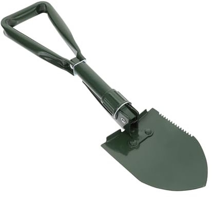 KOMBIUDA Klappbare Edelstahlschaufel für Garten und Schnee mit Rostfreiem Material und Praktischem Canvas Etui für Outdoor und Camping im Winter