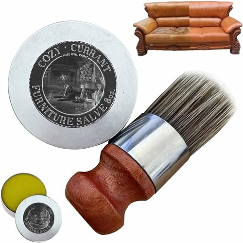 BQSHX Wise Owl Möbelbalsam für Leder, 4 oz Lederbalsam für Möbel, Lederbalsam und Bürste für Ledermöbel, Lederbalsam zum Schutz von Möbeln, Möbelbalsam für Holz (1pcs)