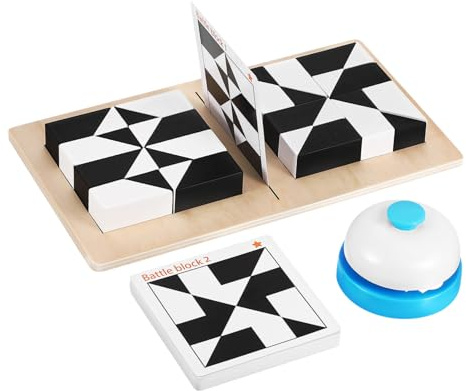 KOMBIUDA Holzrätselspiel Mit Bausteinen Und Formreferenzkarten Denkspiel Für Junge Mädchen Und Erwachsene Kreativität Und Problemlösungsfähigkeiten