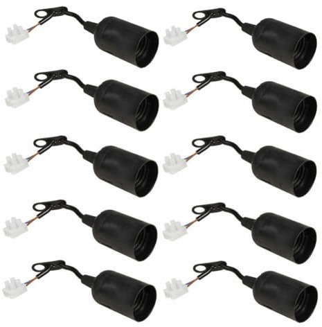 Pyatofy 10 Stück E27 Lampenfassung Baufassung Lampenfassung DIY Baustellenfassung Renovierungsfassung Beleuchtung Ersatzteile