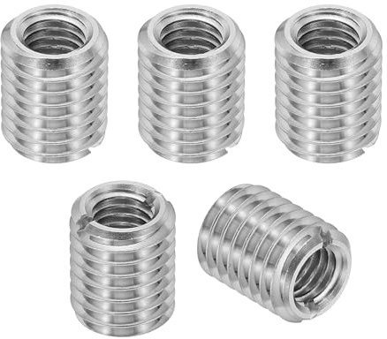 PATIKIL Insert Fileté Adaptateurs de Filetage de Réduction en Acier Inoxydable 316, 5 Pcs M12 x 1.75 Mâle vers M8 x 1.25 Femelle Écrou d'Insertion de Réparation, Fixateur 15mm