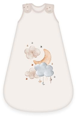 Herding babybest Baby-Schlafsack, Moon and Stars, 90 cm, Seitlich umlaufender Reißverschluss und Druckknöpfe, Obermaterial 100% Baumwolle, Füllung: 100% Polyester