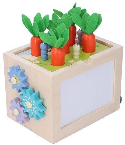 10 in 1 Wooden Shape Sorting Play Kit, Carrot Harvest Shape Wooden Sorting Box Color Sorting Drawing Board Matchstick Color Drop Kit