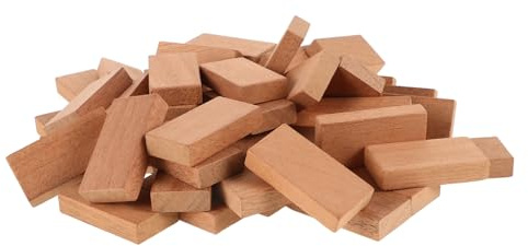BRIGHTFUFU 50pièces Jeu De Domino Bois Blocs De Construction Multisensoriels pour Parties Famille Et Activités Sociales pour Amusements Intérieur Et Extérieur