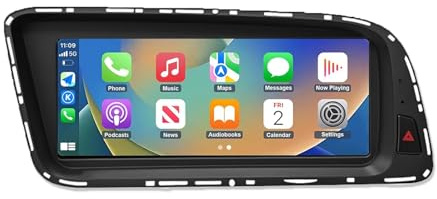 Ninetom Radio de Coche Pantalla Táctil de 8,9 Pulgadas con Carplay Inalámbrico y Android Auto para Audi Q5 2009-2017 con Sistema 3G MMI+, Soporta Mirrorlink, Cámara, Navegación