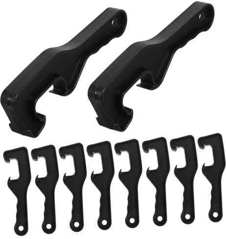 FUNOMOCYA 10stücke Teiliges Schwarze Eimeröffner Aus Robustem Material Mit Hakenform Ergonomische Griffmulden Leichter Platzsparender Gallonen-eimer Deckelöffner Für Sichere Einfache Nutzung