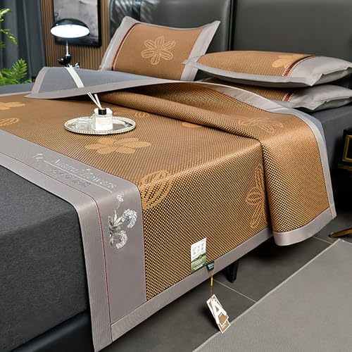 Plegable Esterilla de Bambú de Hielo, Estera de Cama de Bambú, Colchoneta De Ratán Plegable, Colchoneta para Bamboo, Para El Hogar, Escuela, Dormitorio, Jardín, Varias especificaciones(Color B,120cm)