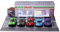 ZAWALUD 1/64 Scale Diecast Toy Car Storage: Display Case for Hot Wheels Garage & Matchbox - Art Deco Mini Mart Theme, Parking Garage Diorama with LED Lights and 5 Outdoor Parking Space