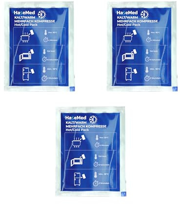 HaseMed Kalt-Warmkompresse | Wiederverwendbares Kühl- & Wärmepad mit Gel-Füllung | Ideal bei Sportverletzungen, Schmerzen, Entzündungen | Mikrowellen- & Gefrierfachgeeignet (30 x 40 cm, 3, stück)