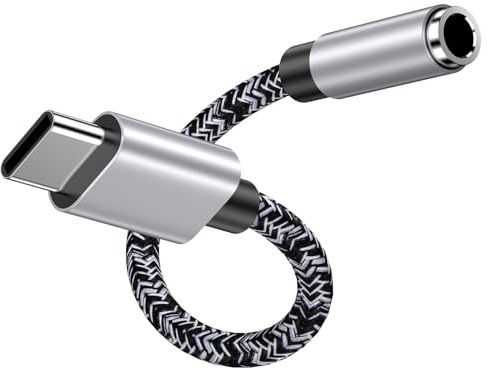 USB C auf 3,5mm Buchse, USB Typ C auf 3,5mm Kopfhörer Jack Adapter, Adapter USB C auf Klinke für Google Pixel 10 9 Pro 8a 7 6 5 4, Samsung Galaxy S26 S25 Ultra/S24+/S23/S22/A56/A36/A16/A55/A35, iPhone