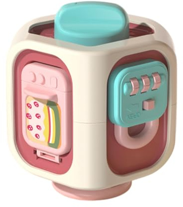 Baby Activity Cube, Baby upptagen kub,Utbildningsleksaker - Fidget Learning Interactive Fine Motor Education Sensory upptagen kub för barn Girls Boys Toddler Baby