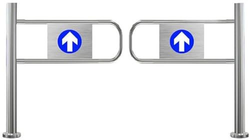 HNBYLMM Universal Supermarket Entrance Safety Gate, Spring-Loaded Safety Swing Gate, Automatic Closing Unidirectional Door for Store Library Supermarket Entrance Factory School,Double