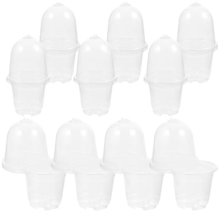 Toyvian 10 Set Vasi Trasparenti per Piante con Vasi per Semenzaio e Piantine Materiale Pet Leggeri e Riutilizzabili per Giardinaggio