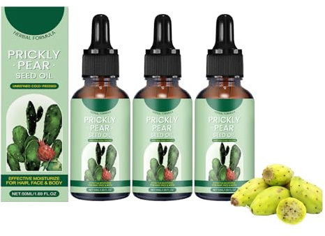 Fresh Organic Cactus Oil, Nourishing and Moisturising, Anti-Ageing and Repair, for Firming and Moisturising, Suitable for Body and Hair (3 Pieces, 50 ml)