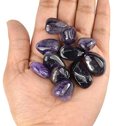 INDIA MADE Ametista brasiliana naturale burattata, pietra grezza grezza, confezione da 50 grammi -B09Z89PZJ7