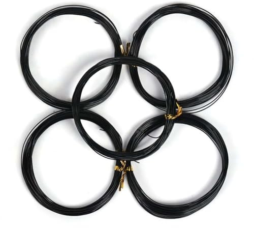 Bonsai Fil Aluminium, Lot de 5 Rouleaux de Fil de Fer Noir en Aluminium pour bonsaï, diamètre 0,8 à 5 mm, Longueur 10 mètres, adapté au Jardinage