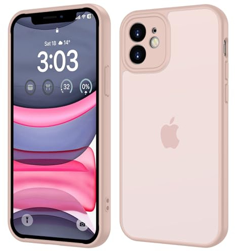 ORDA für iPhone 11 Hülle 6,1 Zoll, Vollständiger Kameraschutz Stoßfest Kratzfest Transluzente Rückseite Schutzhülle, Anti-Fingerabdruck Matt Handyhülle für iPhone 11 (Rosa)