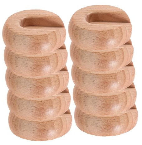 SOLUSTRE 10 Stück Teiliges Kleiderstangenhalter aus Holz Robuste Kleiderschrank Stangenhalterung Einfach zu Montierender Kleiderstangen Sockel Langlebiger Flansch für Gardinen