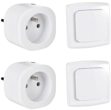KYF Prise Connectée WiFi + RF 3680W avec Interrupteur Sans Fil, Compatible TUYA/Smart Life, Contrôle via Application, Type E, IP20