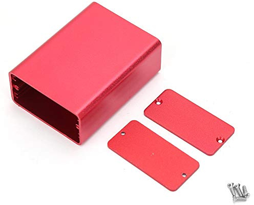 Adfaga Gehäuse aus Aluminium für elektronische Projekte, DIY-Kühlbox mit Wärmeableitung für die Verkabelung von Leiterplatten, Instrumenten, Leiterplatten, mattrot, 23 x 44 x 60 mm
