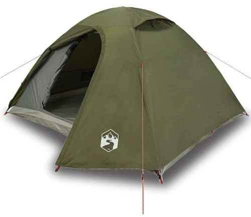 Tienda de campaña HOMELEN cúpula para 4 personas, color verde oliva, resistente al agua, poliéster 185T, 268 x 210 x 140 cm, para vacaciones de camping