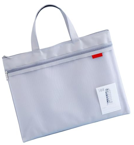Una carpeta de 4 archivos, bolsa de documentos de mano con doble cremallera, carpeta de documentos, bolsa de almacenamiento de libros, organizador de archivos, suministros escolares