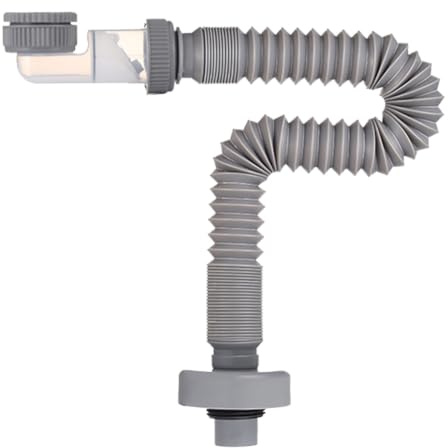 1 1/4” Sifón Lavabo 38-93cm Universal Antiolor Desagüe Tubo Flexible Gris | Universal Sifón Extensible para Lavabo Fregadero Bidé Baño Cocina para Cambiar la Tubería Antigua (Gris)