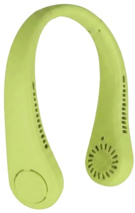 LA CASA DE LAS CARCASAS Ventilador de Cuello Portátil Manos Libres USB-C, 5 colores. (Amarillo fluor)