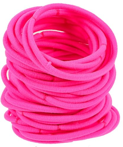 Frcolor Elastische Haargummis, kein Metall Keine Schäden Pferdeschwanz Inhaber Haar Gummibänder, Pack von 50 (Pink)