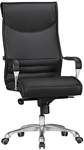 möbelando Bürostuhl BIGBOSS Bezug Kunstleder Schwarz Schreibtischstuhl bis 150 kg | XXL Design Chefsessel höhenverstellbar | Drehstuhl ergonomisch mit Armlehnen & hoher Rückenlehne | Wippfunktion