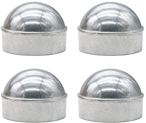 Aiwaiufu Maschendrahtzaunkappen, 3,5 cm, runde Kuppel, Außenpfostenkappen, 4 Packungen Druckguss-Aluminium-Kettengliedkappen für 3,5 cm Zaunpfosten im Freien
