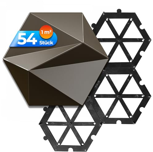 AS Country Stone® 3D Wandpaneele | 54 Stück - 1m² | Luxus Wandverkleidung für Innen & Außen | Elegante 3D Optik für stilvolle Wand Deko | Kratzfest, wasserbeständig & langlebig | Paneele Wand