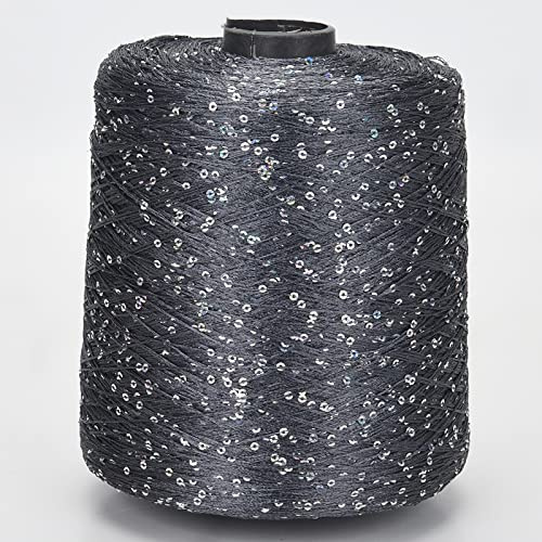 Häkelgarn zum Stricken Polyestergarn mit Pailletten, Garn mit Schlaufen, Strickgarn mit Lurex-Großspulengarn, 14