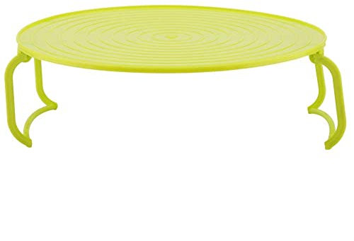 Mikrowelle Faltbares Tablett Faltbare Mikrowelle Teller Stapel Rund Dampfgestell Mikrowelle Stapel Backofen Tablett Mikrowelle Rack für Speck Eiskönigin Snacks Kochbedarf (Grün)