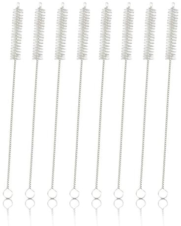 Reinigungsbürsten für Strohhalme (20 Stück) 21cm aus Edelstahl für - Trinkhalme, Schläuche, Düsen oder zb. Milchschläuche von Kaffeeautomaten