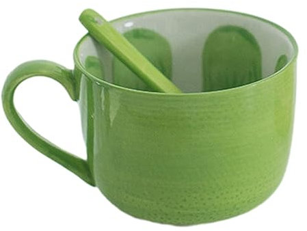 CAPIJIONG Tazza in ceramica creativa con frutta di anguria da 400 ml, forno a microonde, disponibile per studenti maschi e femmine, tazze da caffè e latte, kiwi e cucchiaio per kiwi