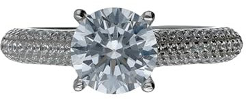 Damiata Gioielli Solitärring aus Weißgold mit Zirkonia 653/102, Gold, Zirkon
