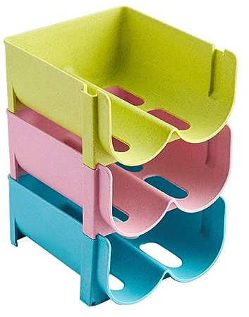 PRETYZOOM Organizador de Bebidas para Nevera Apilable de 3 Piezas, Caja de Almacenamiento de Pp Resistente y Ahorra Espacio para Cocina y Hogar
