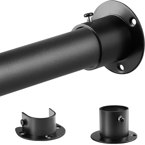 Wardrobe Rail, 32mm Extendable Wardrobe Pole Black 74-100cm Clothes Rail
