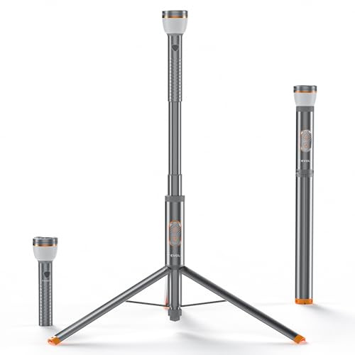 TEVOLE Campinglampe Teleskop & Zusammenklappbar 800 Lumen, IP65 Wasserdicht, mit Fernbedienung & Magnetfuß, USB Wiederaufladbar, Höhenverstellbar – Outdoor Licht für Abenteuer, Zelten, Notbeleuchtung