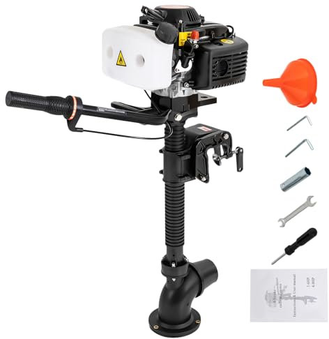 Fridgestea 4 Takt 4 PS Außenborder Aussenborder Bootsmotor, 55CC Benzinmotor, Motor für Schlauchboot, Schlauchbootmotor, Luftkühlung, CDI Zündsystem, kurzer Schaft