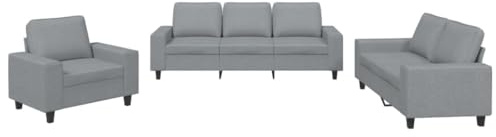 Willood 2 Sitzer + 3 Sitzer Sofa + Sessel Couch Gästesofa fürs Wohnzimmer Schlafzimmer Gästezimmer Modern Hellgrau