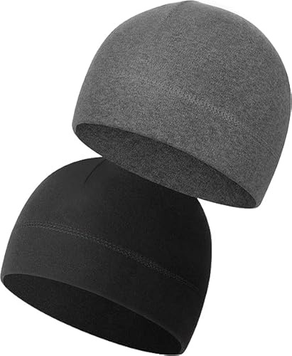 FonVan 2 Pezzi Ciclismo Skull cap Casco Liner Uomo Donna, Inverno Sportivo Cappello, Termico Cappello da Ciclismo, Sportivo Caldo Berretto, Traspirante sotto Fodera per Moto, Bici, Dormire