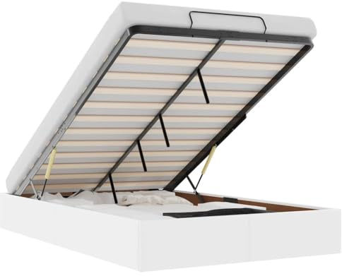 vidaXL Ottoman-Bett ohne Matratze Weiß 120x200 cm Kunstleder