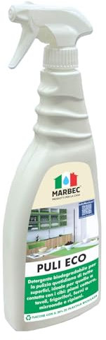 MARBEC PULI ECO 750ML Detergente sgrassante multiuso per la pulizia quotidiana di superfici a contatto con i cibi: piani cottura, tavoli, frigoriferi, forni a microonde.