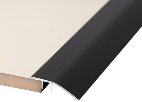 Boden-Übergangsstreifen Höhenausgleich 7-15mm Ausgleichsprofil Türschwelle Übergangsschiene Für Türschwelle/Holzböden/Laminat/Fliesen(Black)